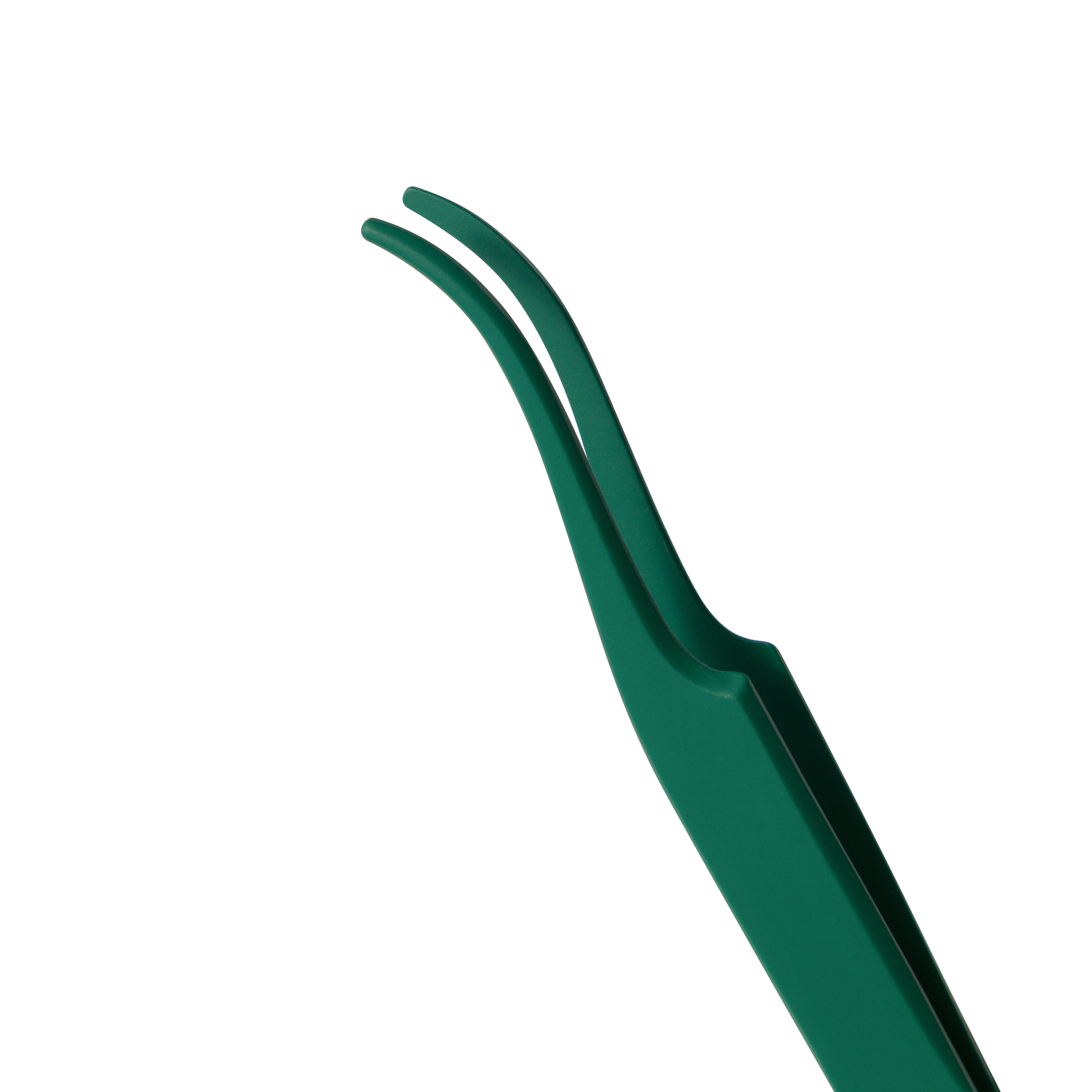 Front of TAD DIY Lash Application Tweezer in Green Up Close of Tip